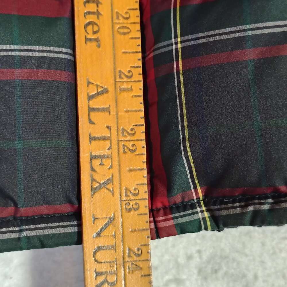 Eddie Bauer Goose Down Vest Womens Plaid Red Green Black Full Zip Puffer - Picture 8 of 16